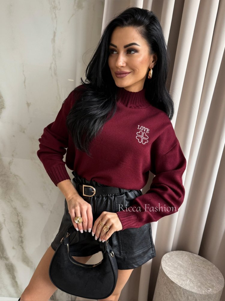 Półgolf/sweterek LOVELY, bordo