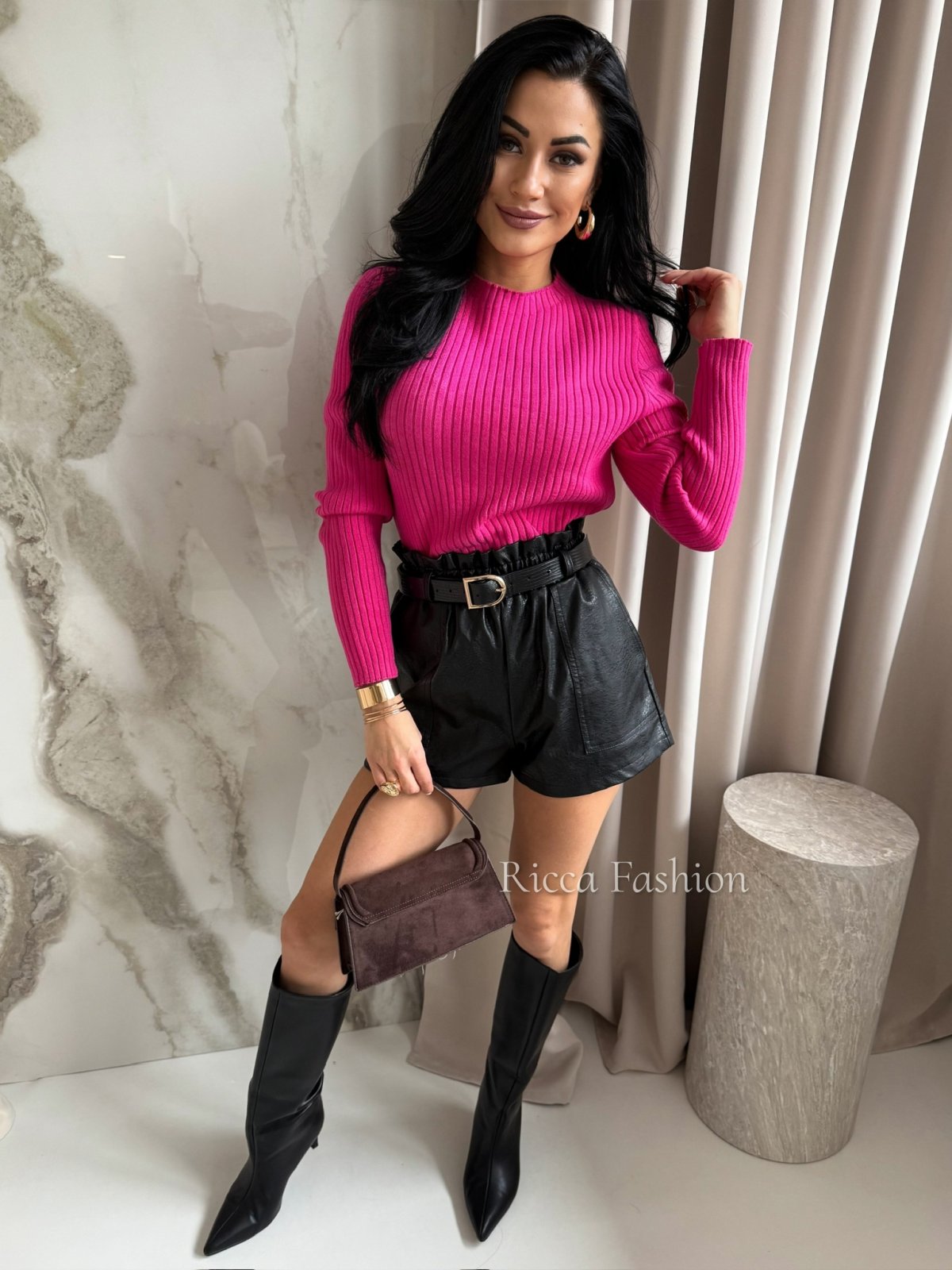 Sweter z wiskozą MAYO, fuchsia