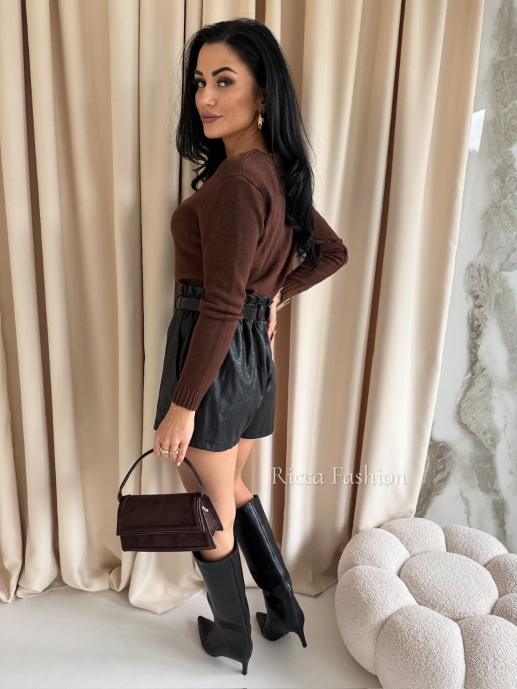 Sweter z wiskozą BINNIE, chocolate