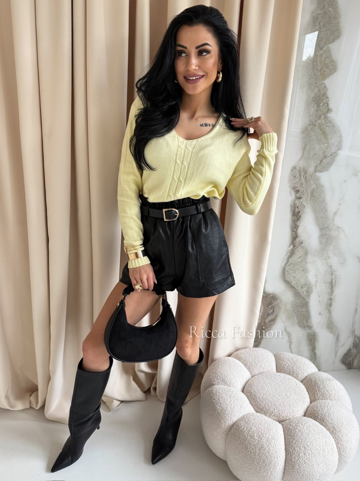 Sweter z wiskozą BINNIE, banana