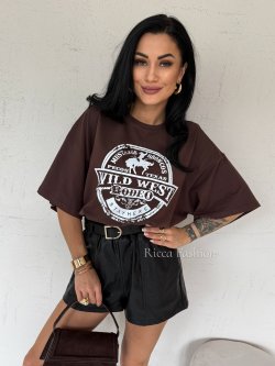 T-shirt WEST, chocolate