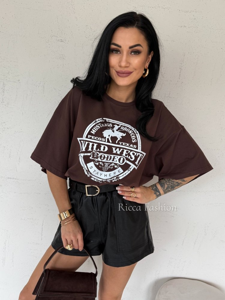 T-shirt WEST, chocolate
