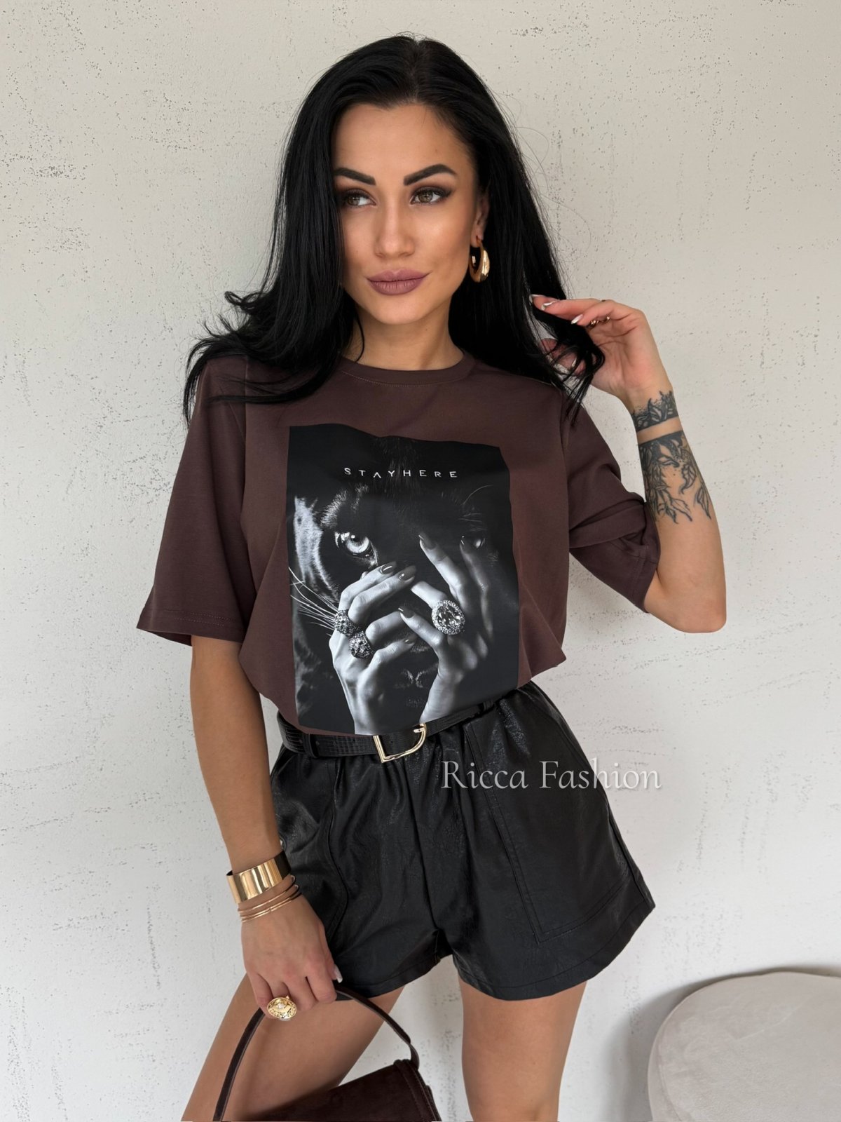 T-shirt PUMA, chocolate