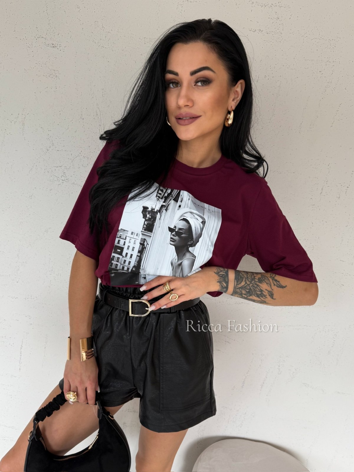 T-shirt PARISIAN, burgund