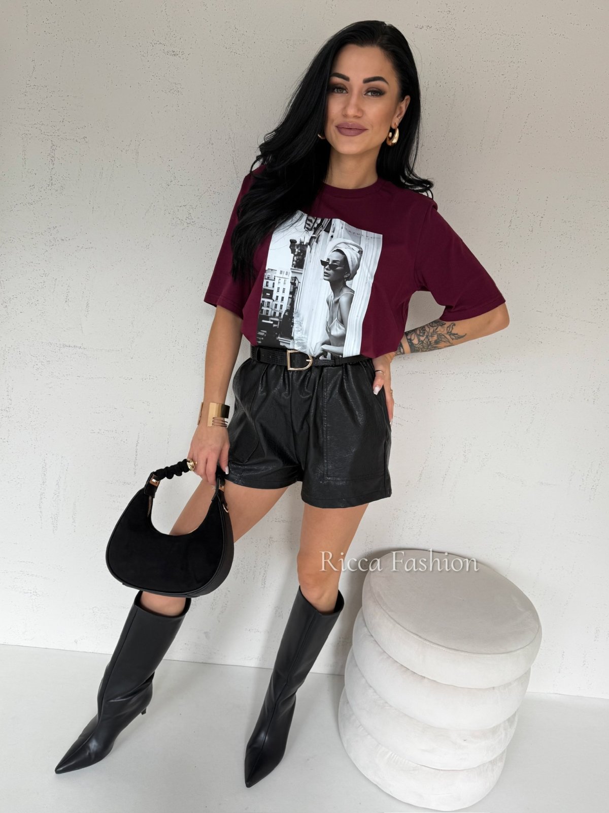 T-shirt PARISIAN, burgund