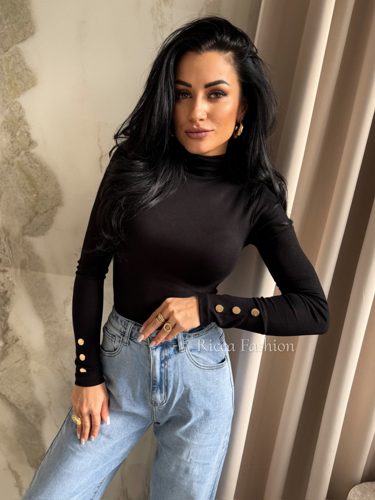 Bluzka/półgolf CASPER, black