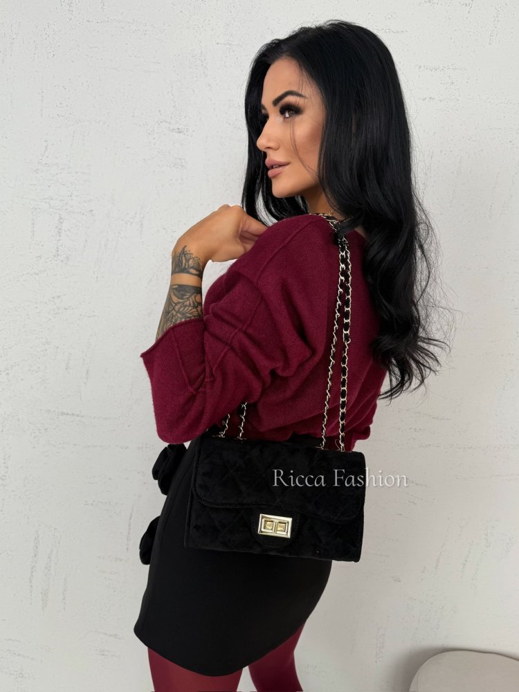 Sweter z wiskozą JASPER, bordo