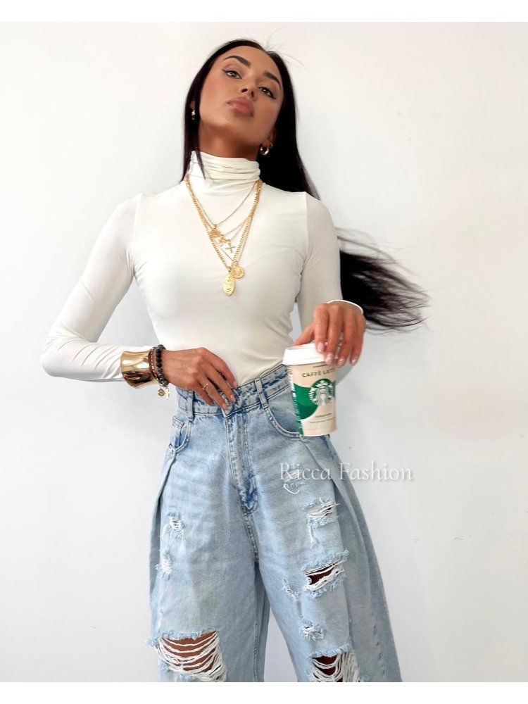 Bluzka/golfik premium MILAN, white