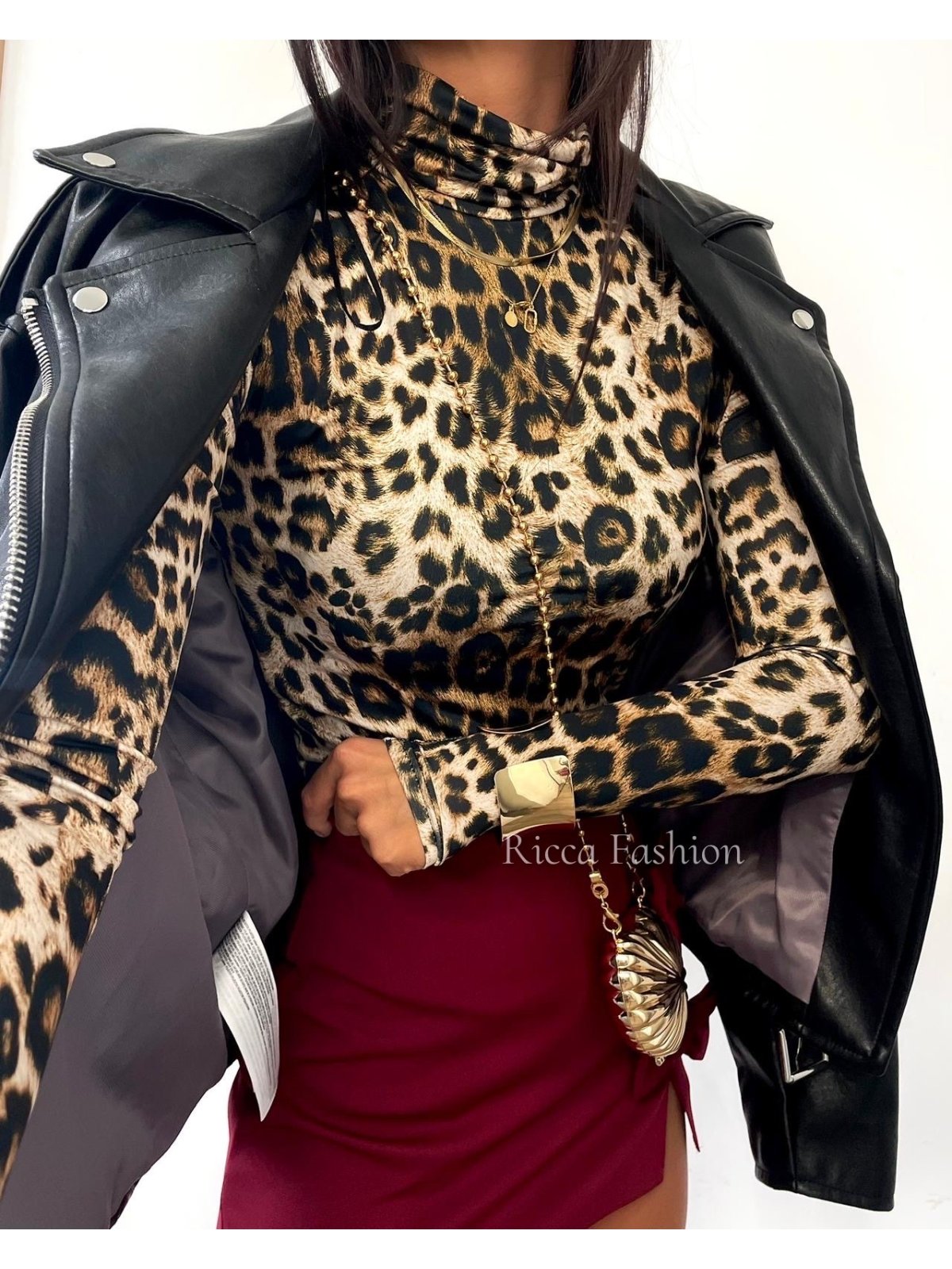 Bluzka/golfik premium MILAN, panther