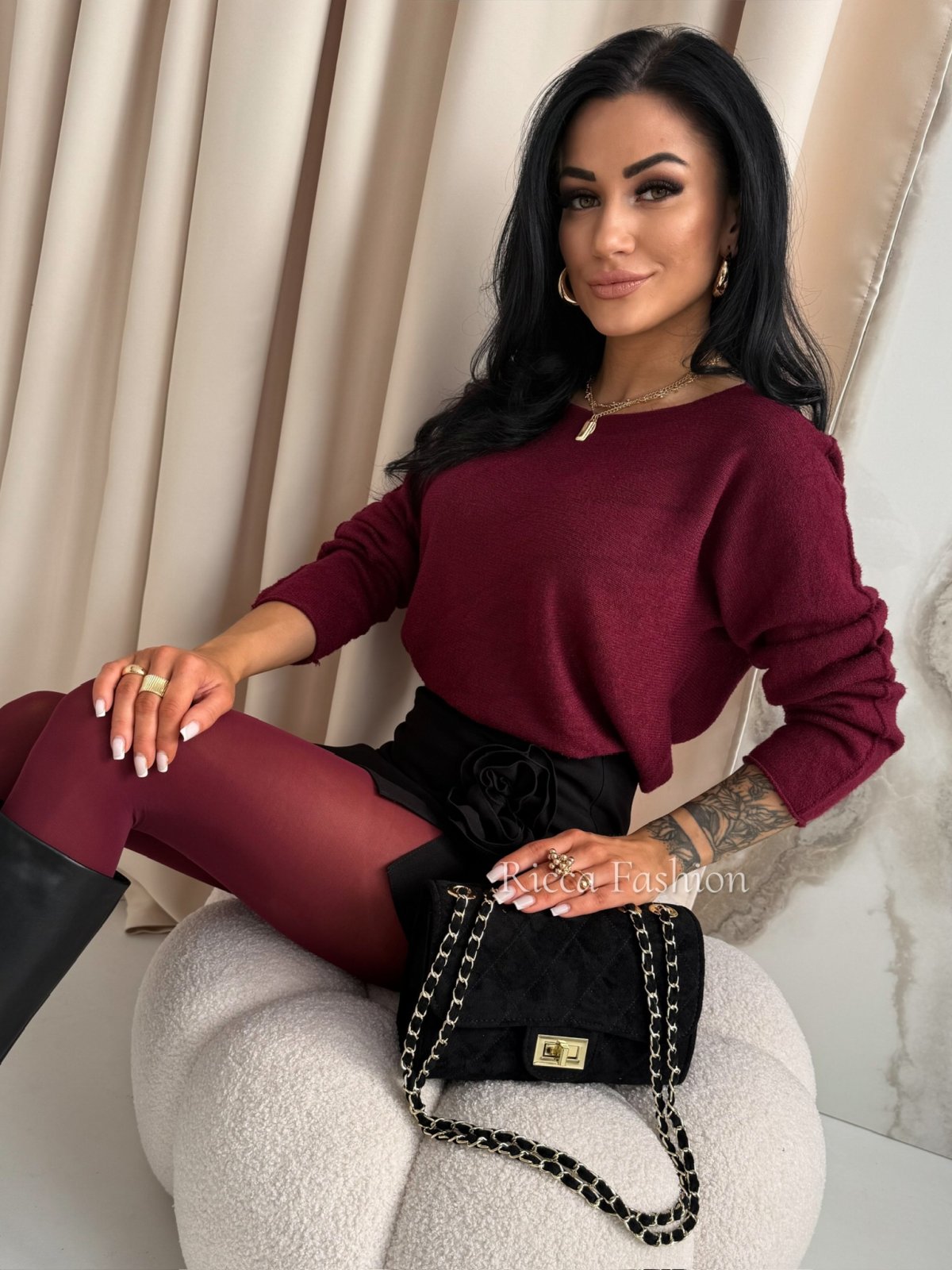 Torebka zamszowa STYLISH, black