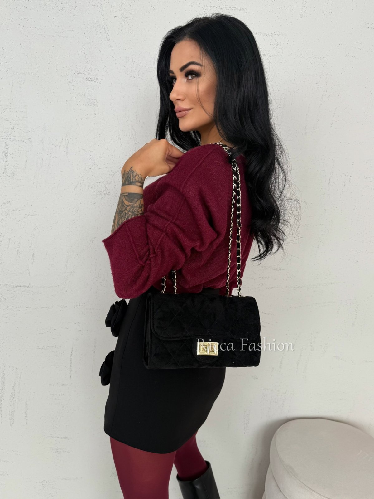 Torebka zamszowa STYLISH, black