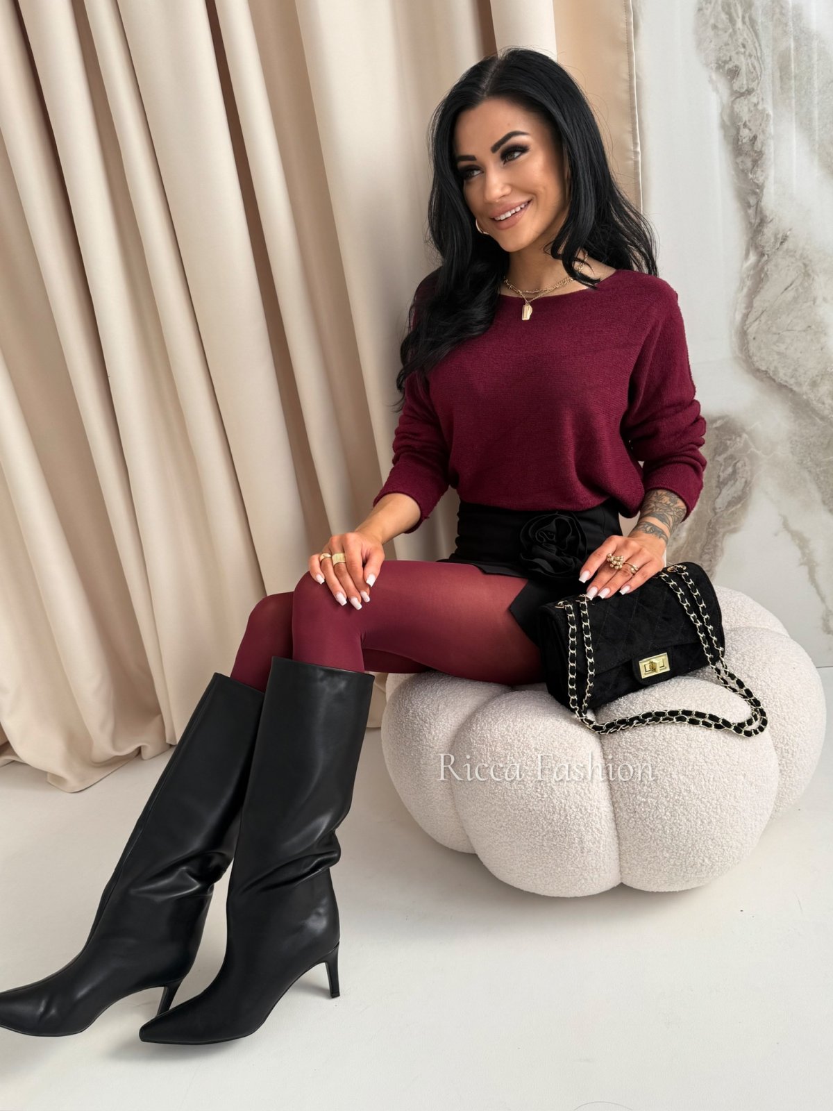 Torebka zamszowa STYLISH, black