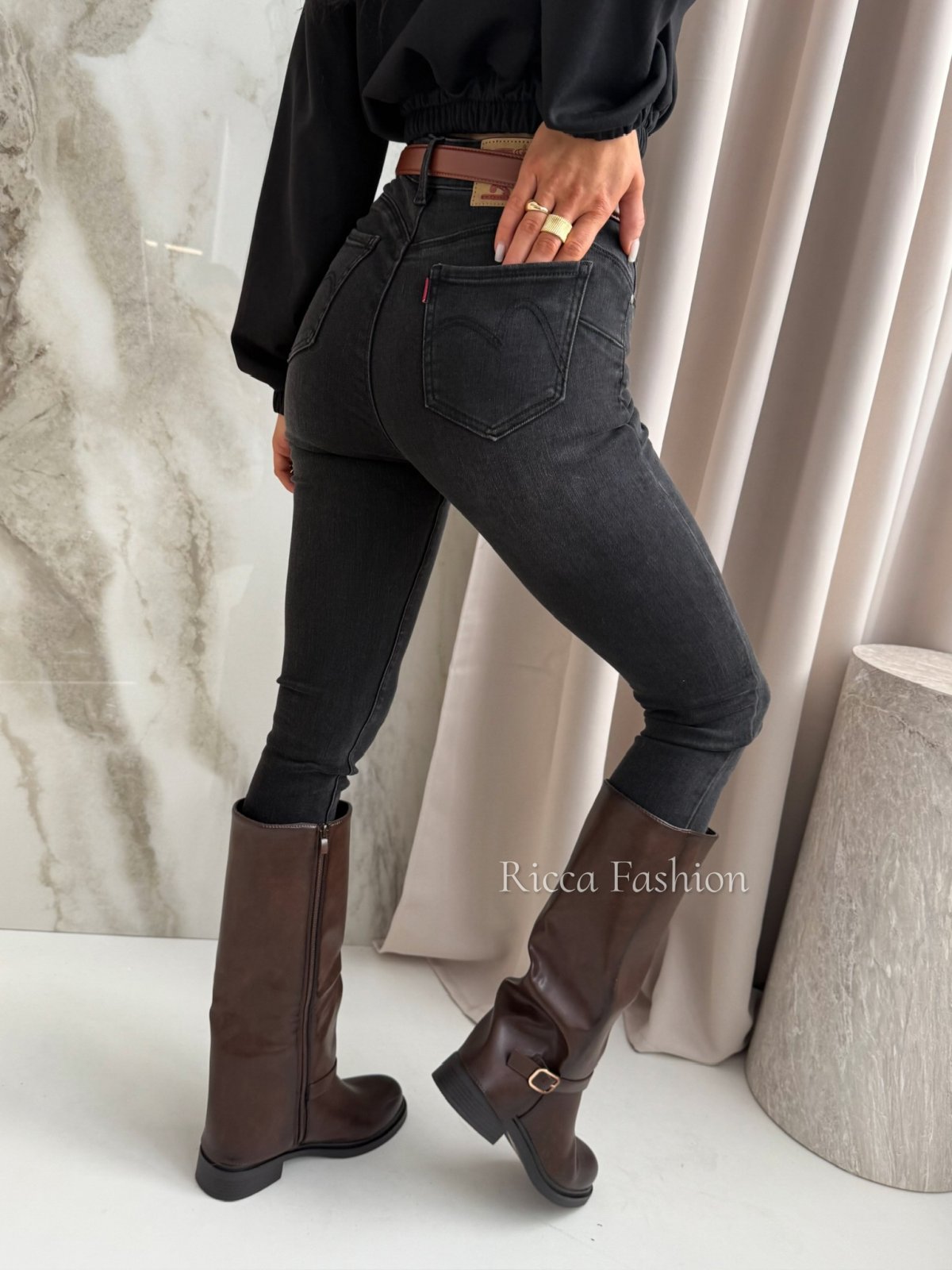 Spodnie skinny jeans LEVISSO, black