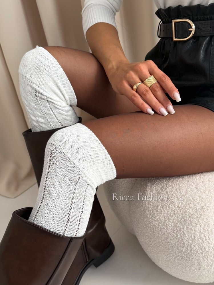 Zakolanówki MAELLE, ecru