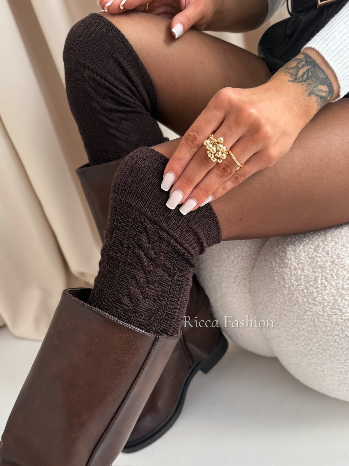 Zakolanówki MAELLE, chocolate