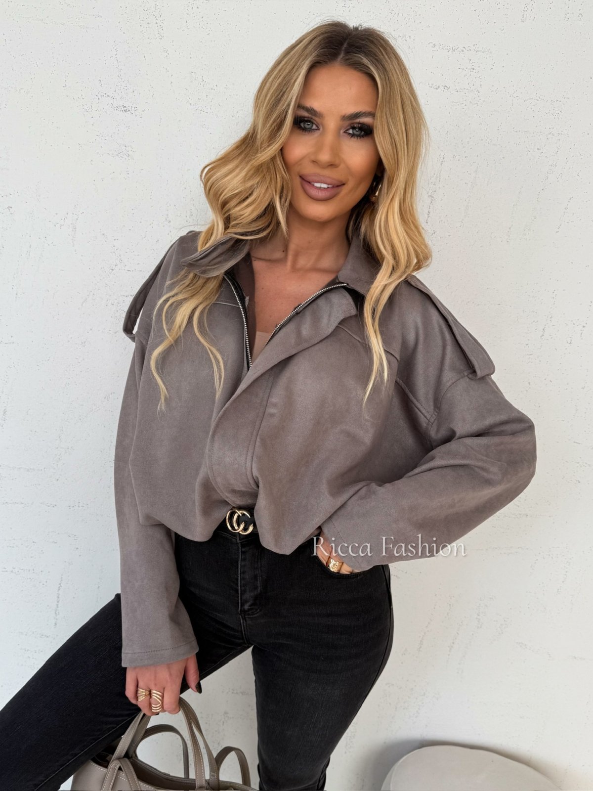 Kurtka zamszowa ISALINE, taupe