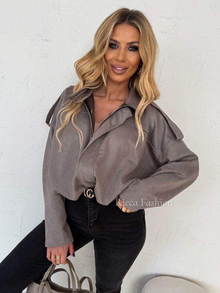 Kurtka zamszowa ISALINE, taupe