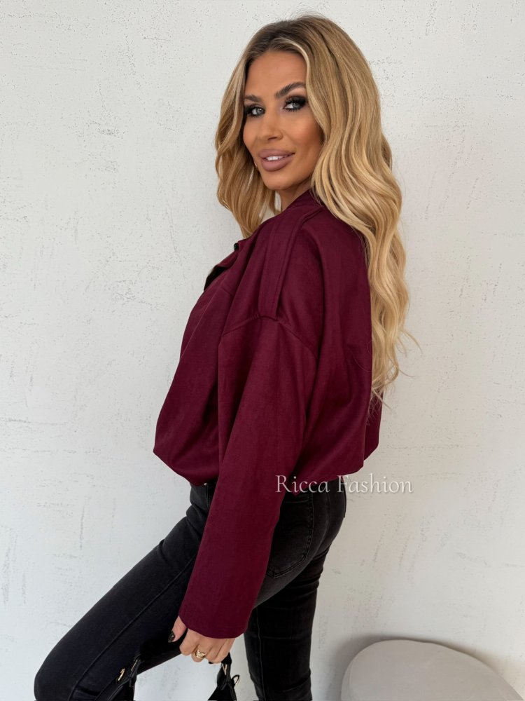 Kurtka zamszowa ISALINE, burgund