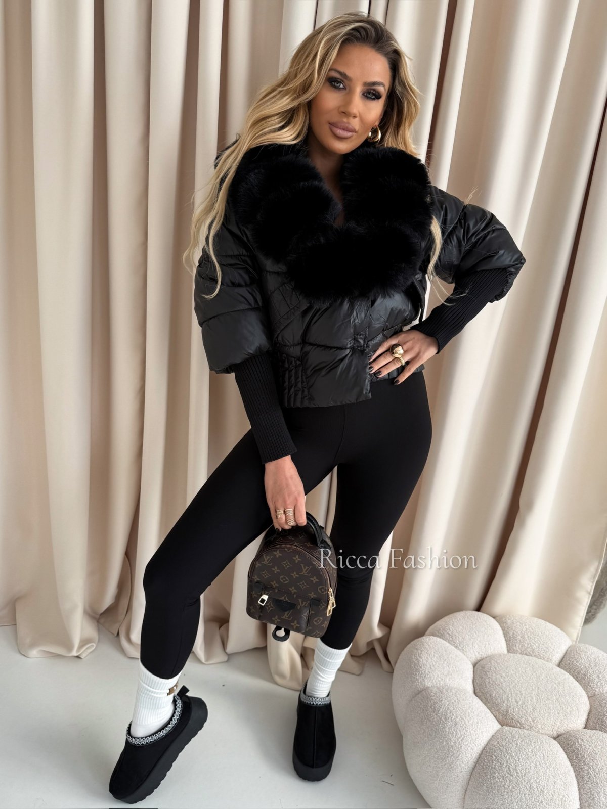 Kurtka zimowa pikowana NOEMI, black