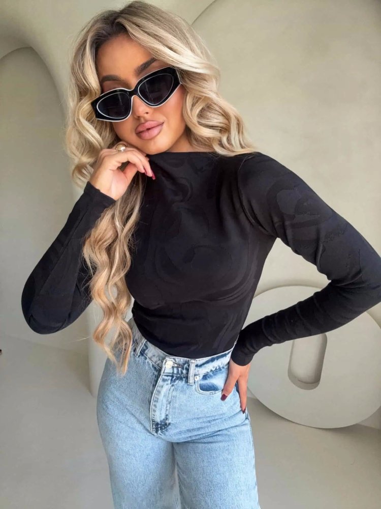 Bluzka SABRINA pianka, czarna