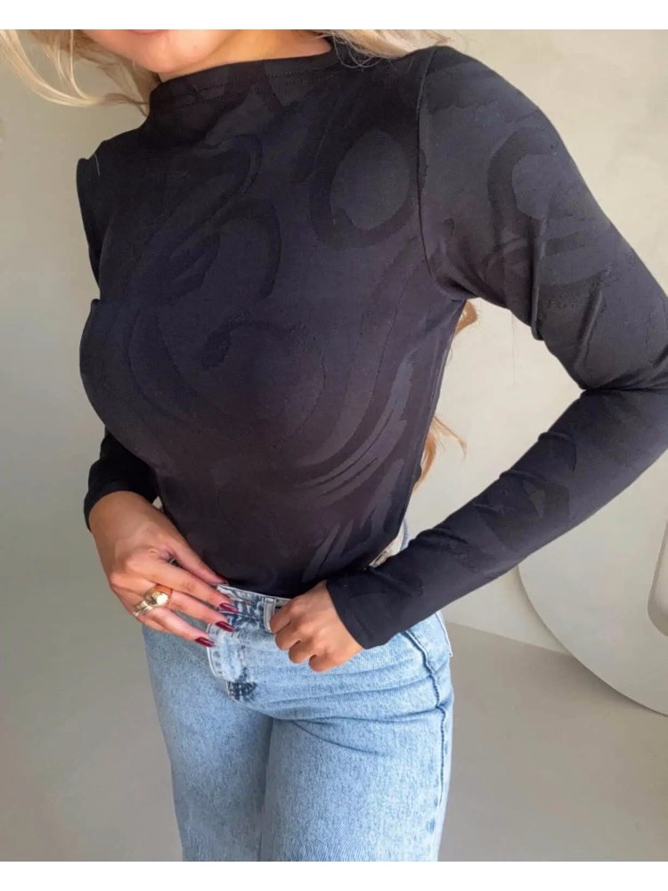 Bluzka SABRINA pianka, czarna