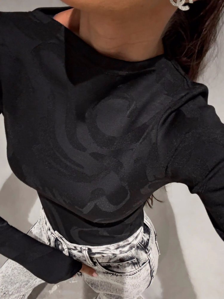 Bluzka SABRINA pianka, czarna