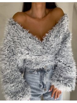 Bluzka KAIRA SHAGGY, szara