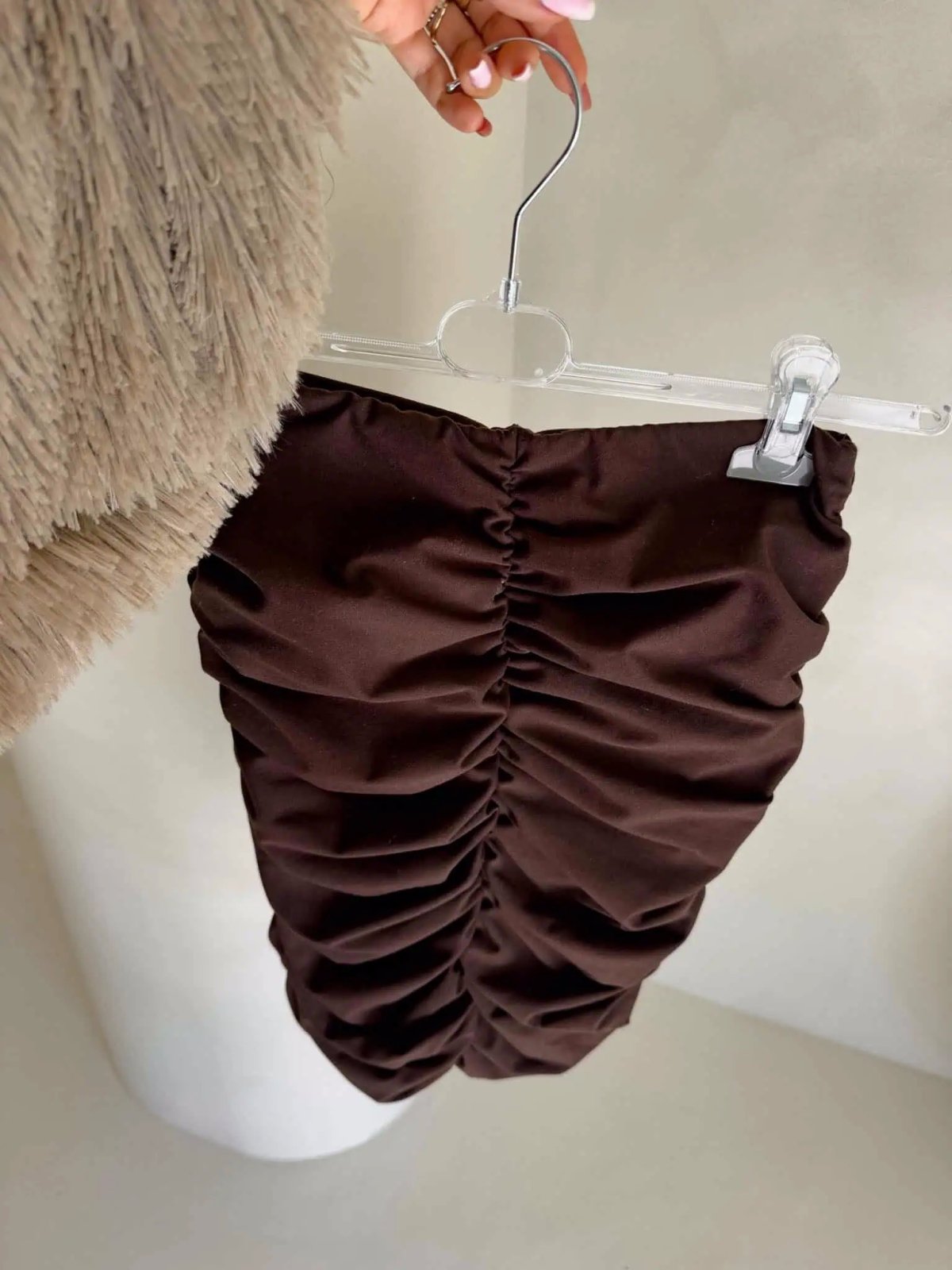 Spódniczka MARSZCZONA, czekolada