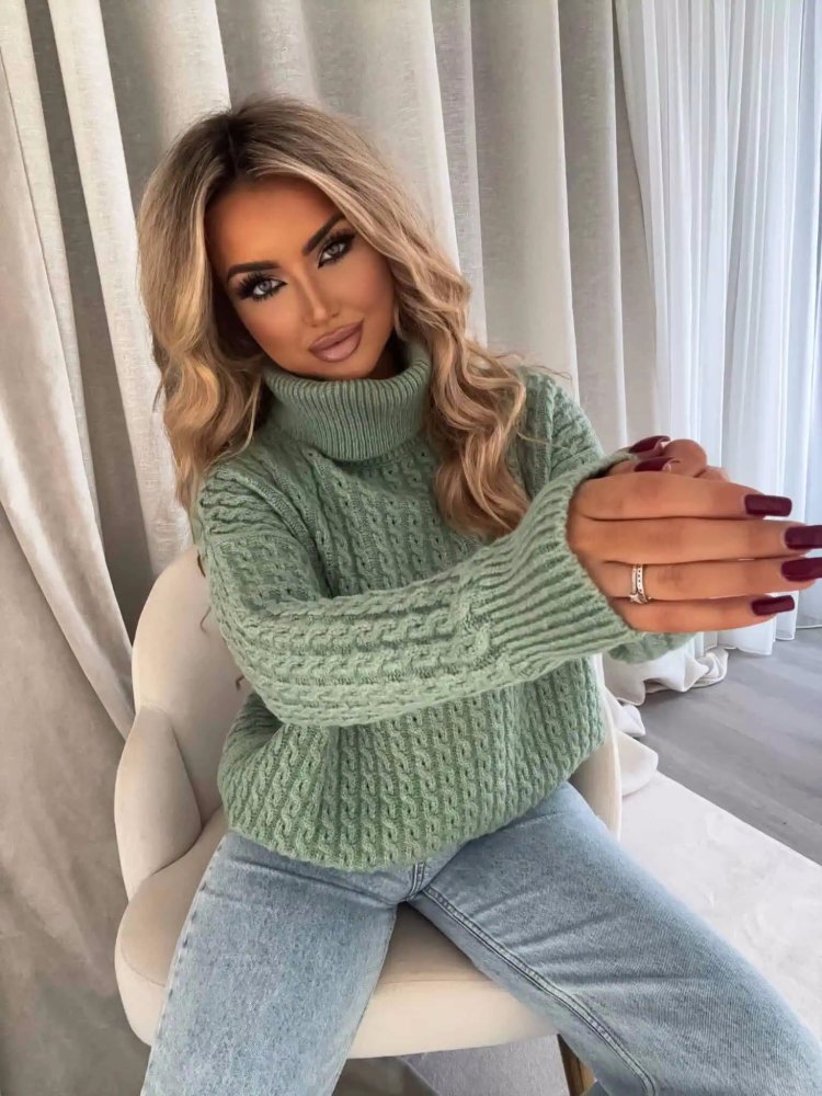 Sweter golf INKO, matcha