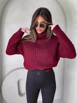 Sweter golf INKO, bordowy