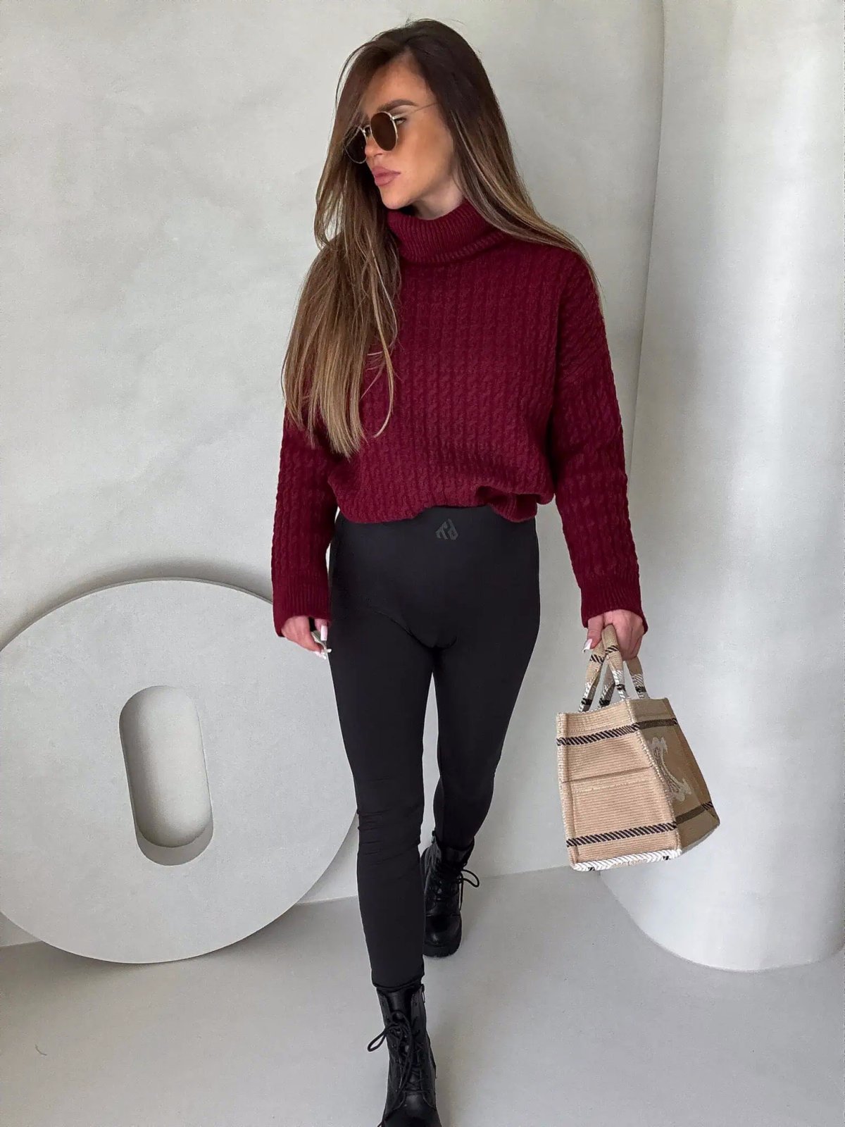 Sweter golf INKO, bordowy