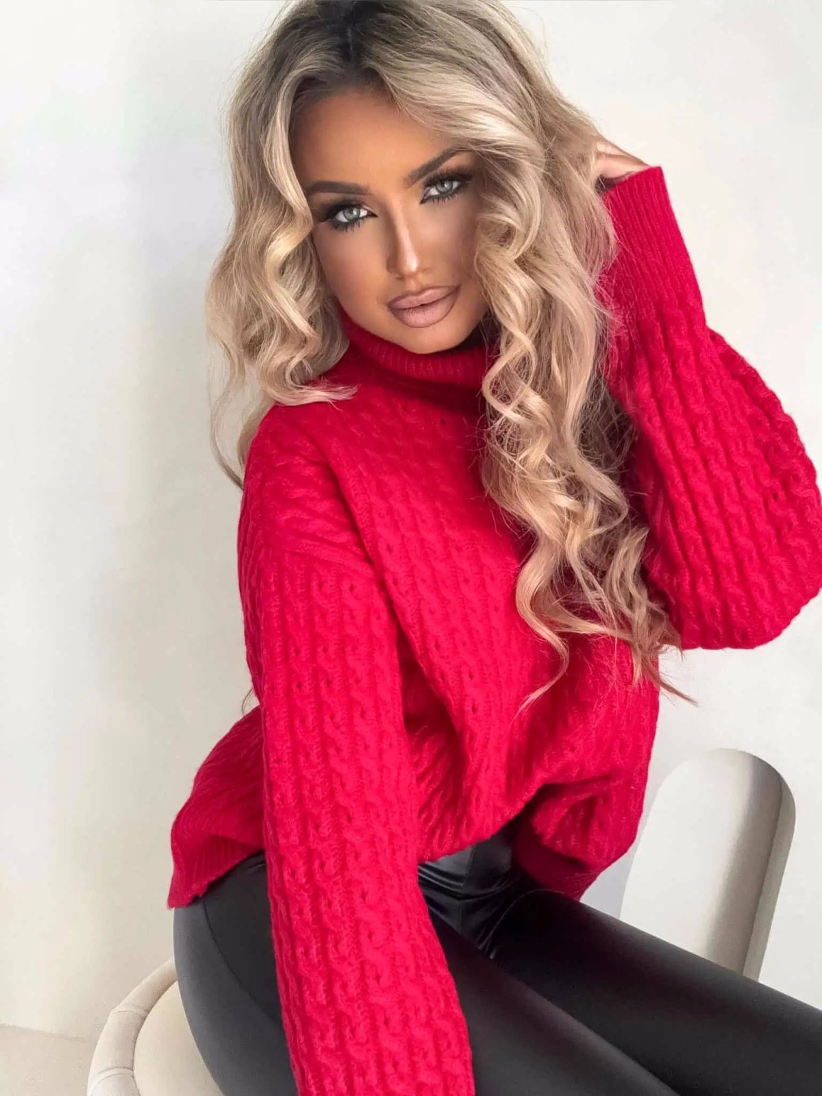 Sweter golf INKO, czerwony