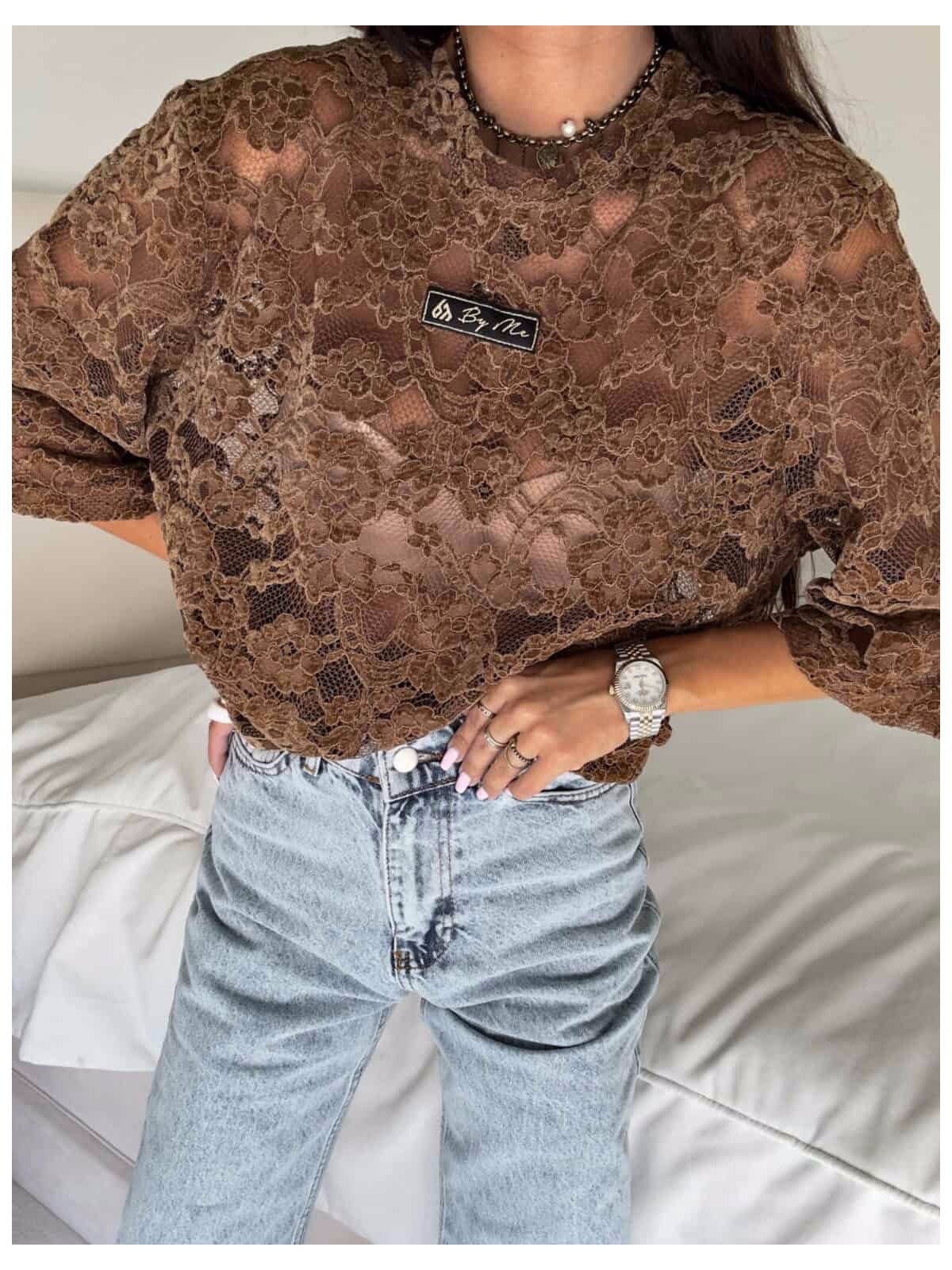 T-shirt MARMARIS, welur/mleczna czekolada