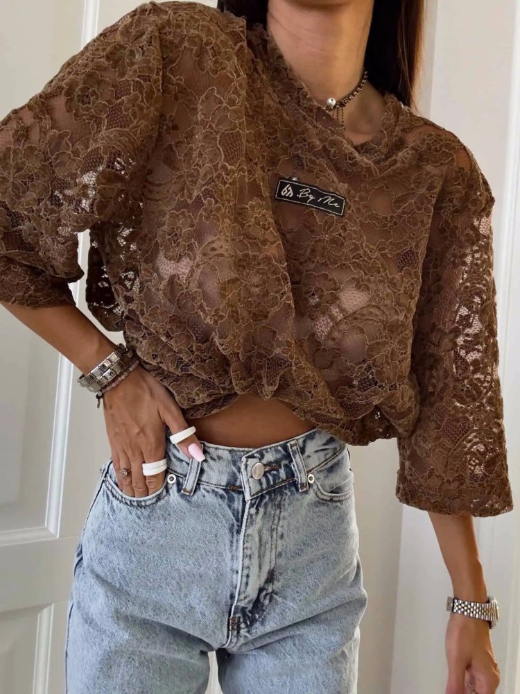 T-shirt MARMARIS, welur/mleczna czekolada