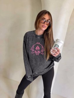 Bluza dekatyzowana QUEEN, czarna