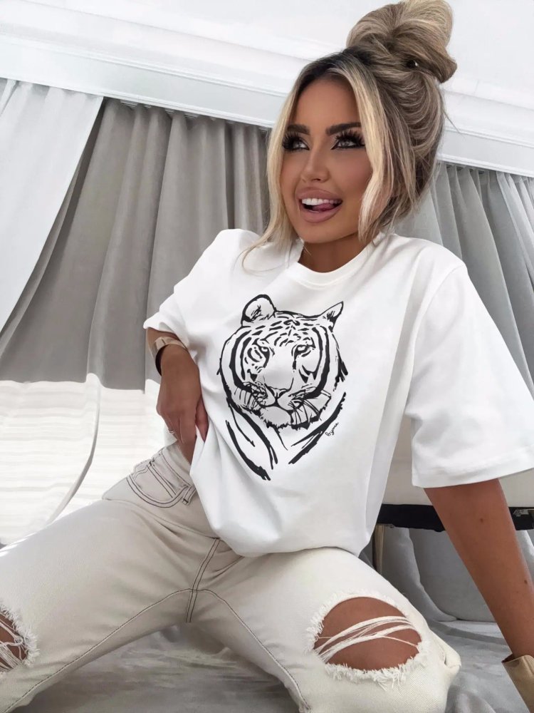 T-shirt TYGRYS, ecru