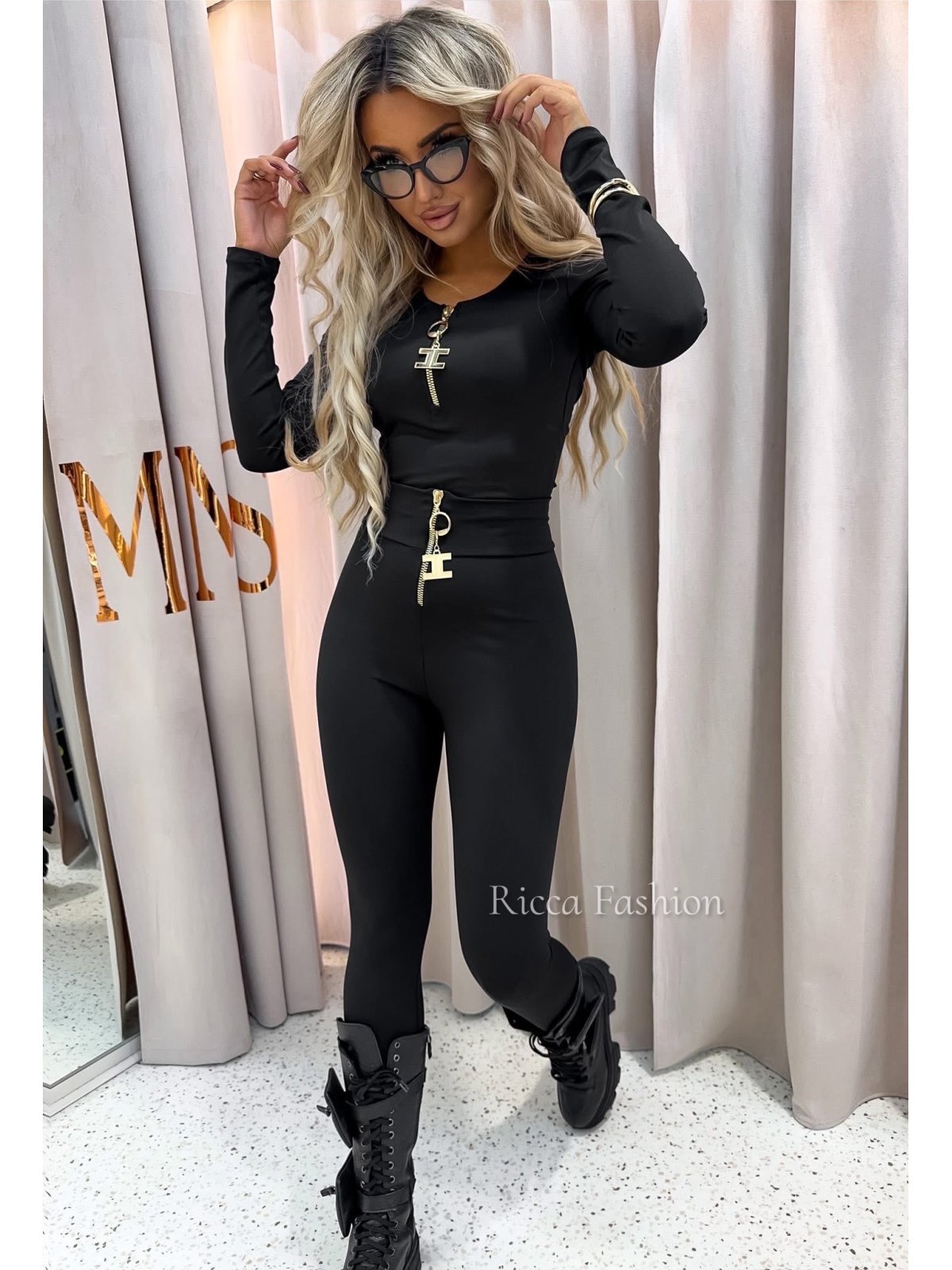 Komplet z wiskozy premium CASSIAN, black