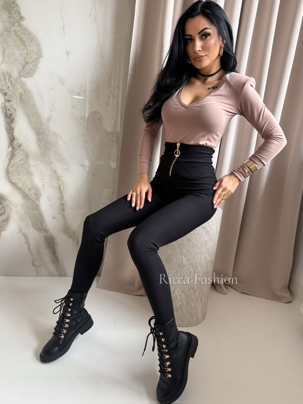 Bluzka z wiskozy VIOLLE, beige