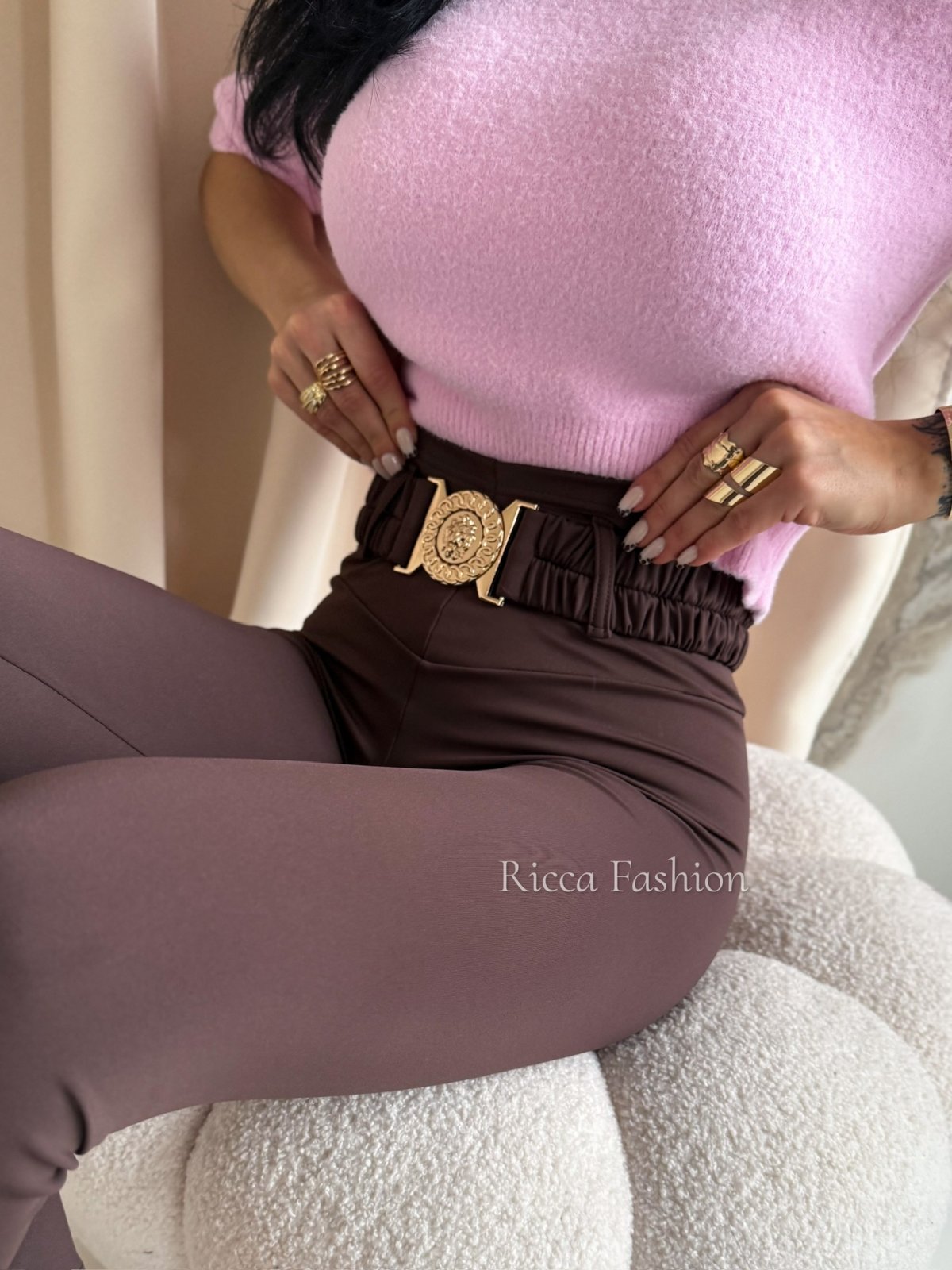 Legginsy z lycry AMARO, chocolate