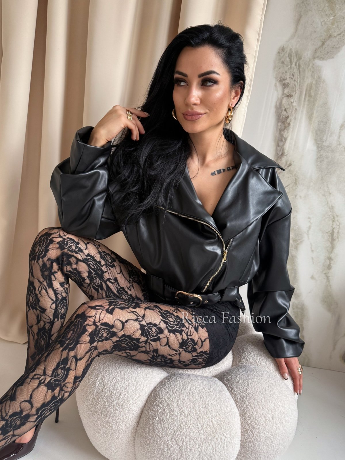 Ramoneska skórzana LUMINA, black