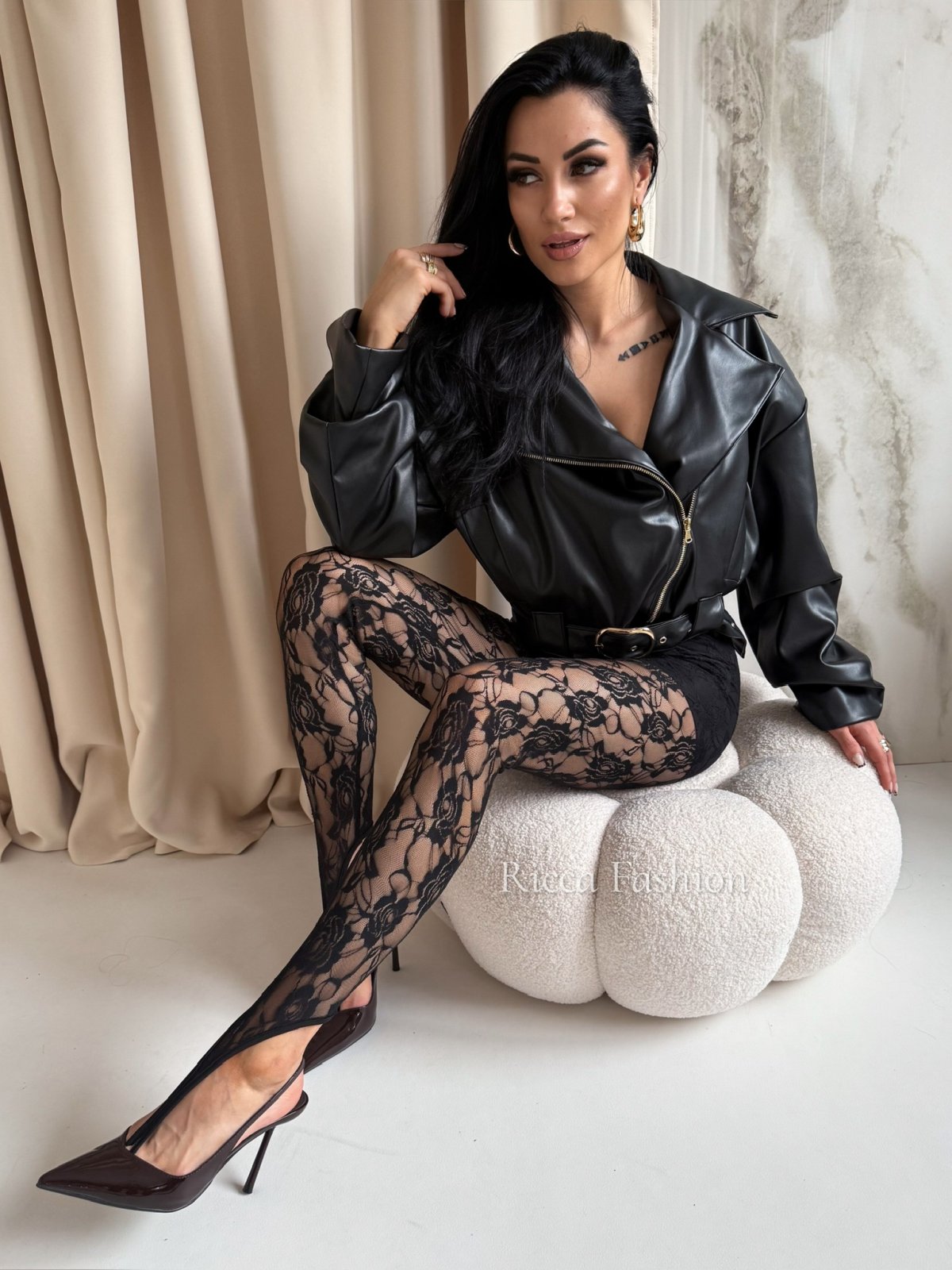 Ramoneska skórzana LUMINA, black