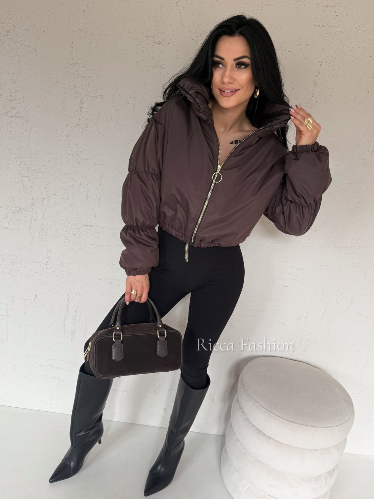 Kurtka pikowana NICOLE, chocolate