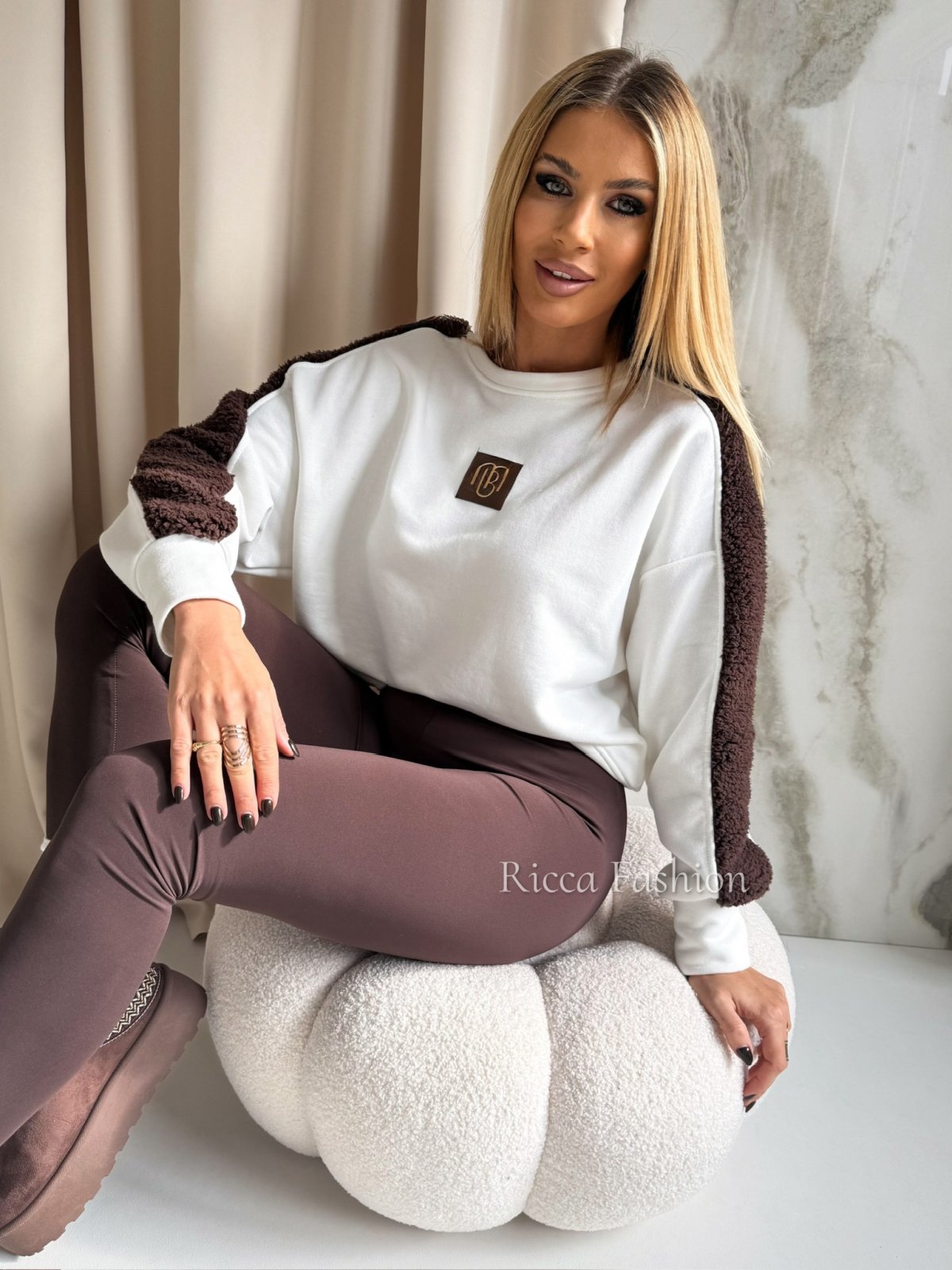 Bluza bawełniana MARIEL, ecru