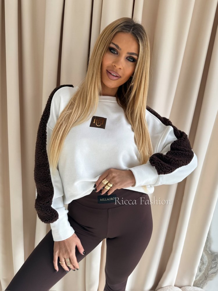 Bluza bawełniana MARIEL, ecru