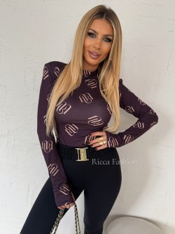 Bluzka/półgolf DORRI, chocolate/beige