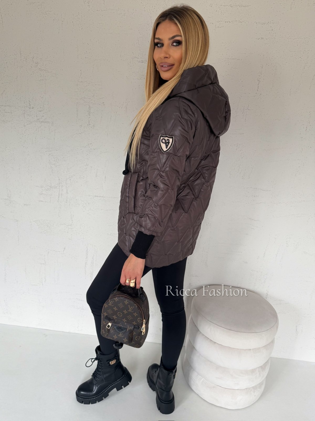 Kurtka pikowana VERRA, chocolate