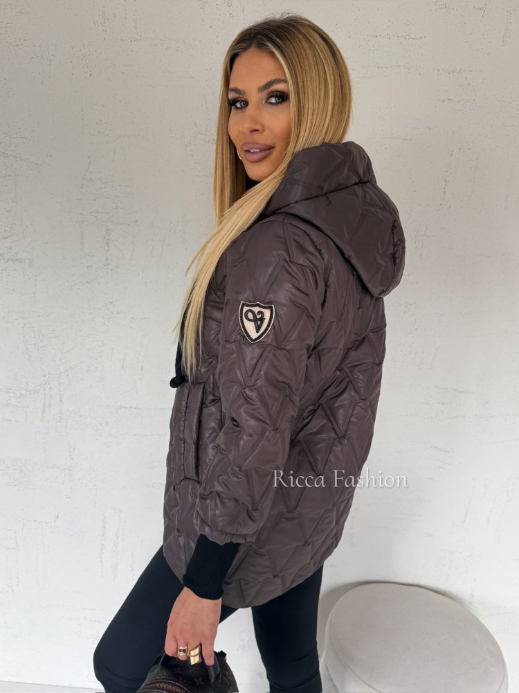 Kurtka pikowana VERRA, chocolate