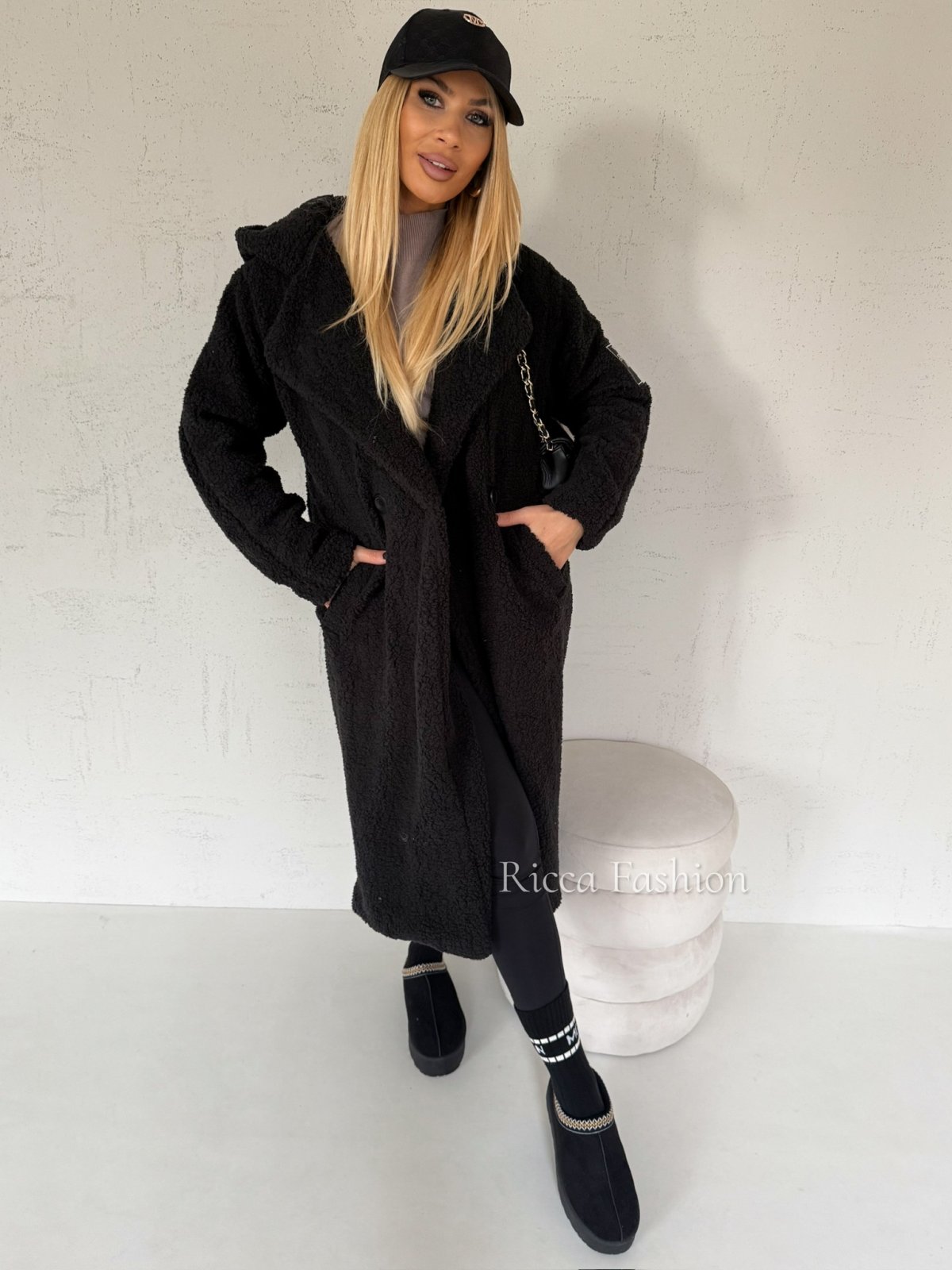 Płaszcz baranek ASPEN, black