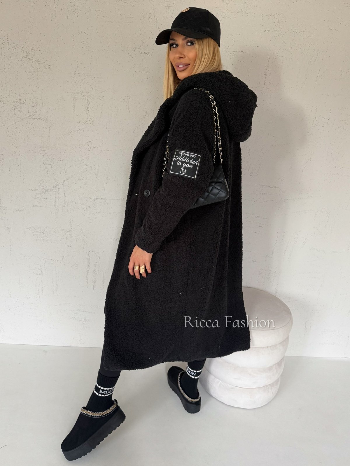 Płaszcz baranek ASPEN, black