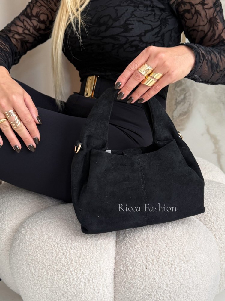 Torebka zamszowa SELLA, black